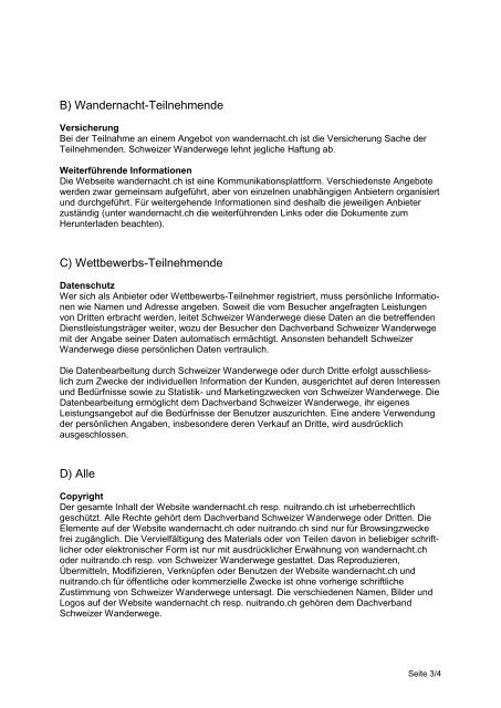 Haftungsausschluss, DatenschutzerklÃ¤rung und Vertragsbedingungen