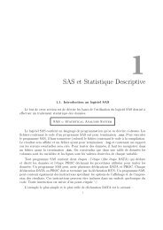 SAS et Statistique Descriptive