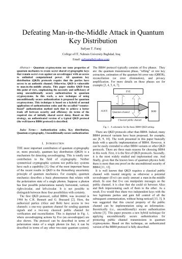 Defeating Man-in-the-Middle Attack in Quantum Key Distribution