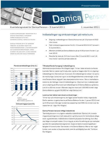 Hent hele pressemeddelelsen her (pdf) - Danica Pension