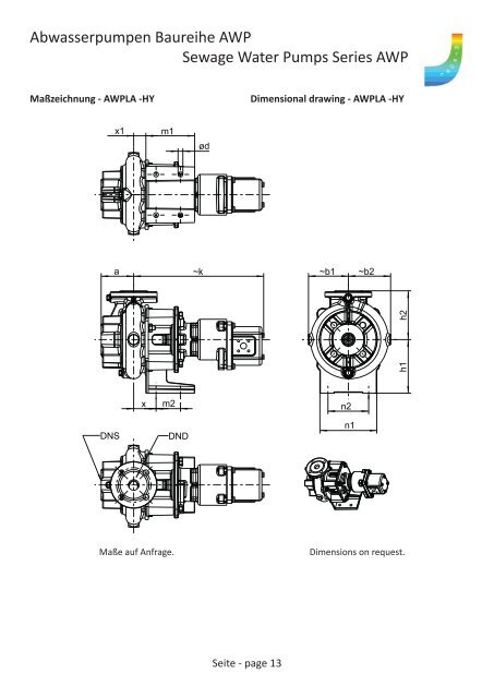 Abwasserpumpen Baureihe AWP Sewage Water Pumps Series AWP