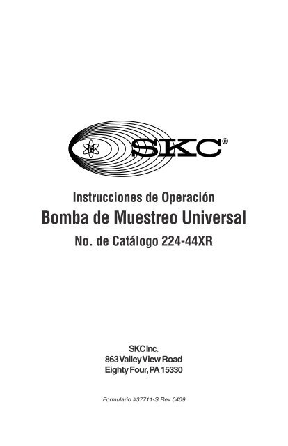 Instrucciones de Operaci.n Bomba de Muestreo Universal ... - SKC Inc.