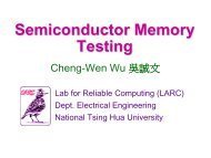 Semiconductor Memory Testing - Laboratory for Reliable Computing