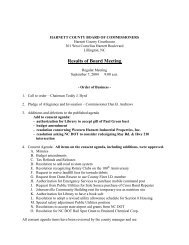 Results of Board Meeting - Harnett County
