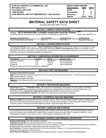 MATERIAL SAFETY DATA SHEET - E-Way.ca