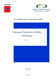 European Experience of White Certificates - World Energy Council
