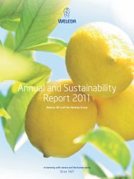 Annual and Sustainability Report 2011 - Weleda