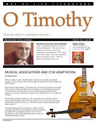 O Timothy April 2011 - Way of Life Literature