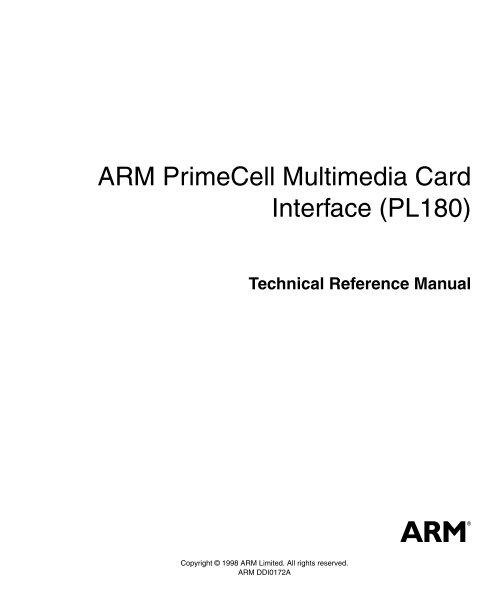 ARM PrimeCell Multimedia Card Interface (PL180) Technical ...