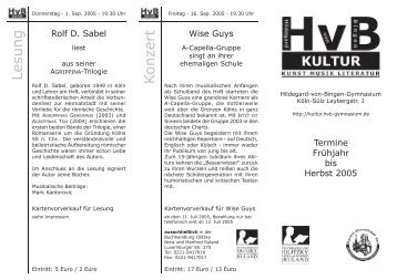 HvB-Kultur-Flyer FrÃ¼hjahr bis Herbst 2005 - Hildegard-von-Bingen ...