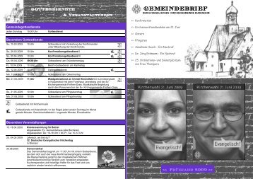 GEMEINDEBRIEF - Evangelische Kirchengemeinde Budenheim