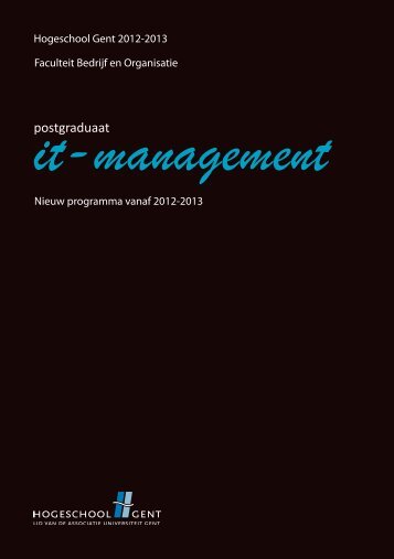 it-management - Faculteit Bedrijf en Organisatie - Hogeschool Gent