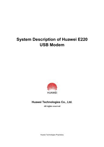 System description of HUAWEI E220 USB Modem