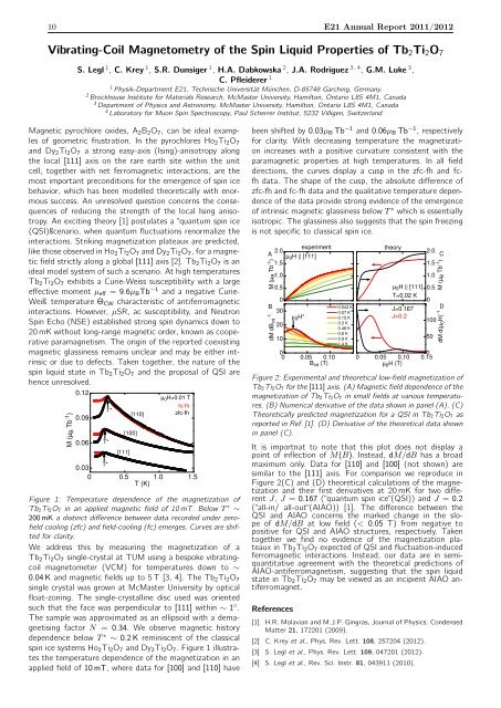 Annual Report 2011 / 2012 - E21 - Technische UniversitÃ¤t MÃ¼nchen