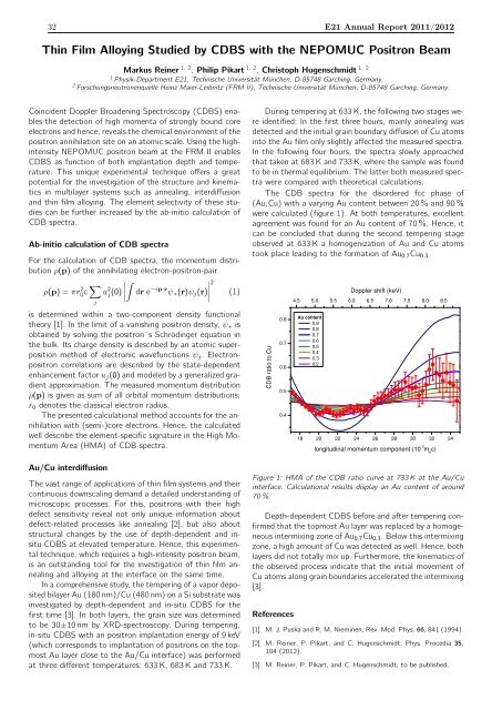 Annual Report 2011 / 2012 - E21 - Technische UniversitÃ¤t MÃ¼nchen