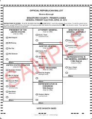 official republican ballot bradford county, pennsylvania