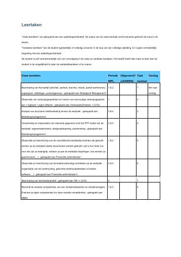 Leertaken - Faculteit Bedrijf en Organisatie