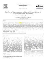 The effects of latex coalescence and interfacial crosslinking on the ...