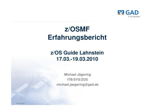 z/OSMF Erfahrungsbericht