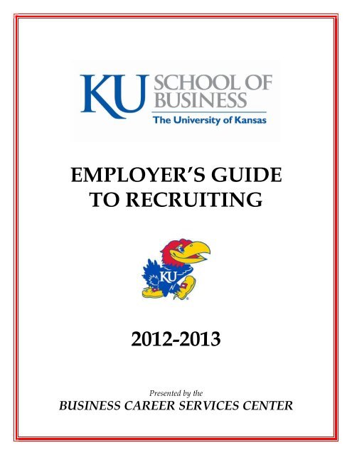 THE EMPLOYERS GUIDE TO RECRUITING at the UNIVERSITY OF ...