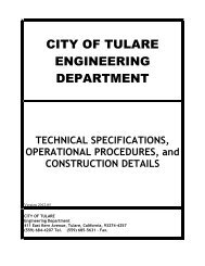 Engineering Standards and Specifications - City of Tulare