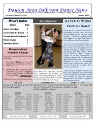 Dayton Area Ballroom Dance News - Ballroom Dance Dayton