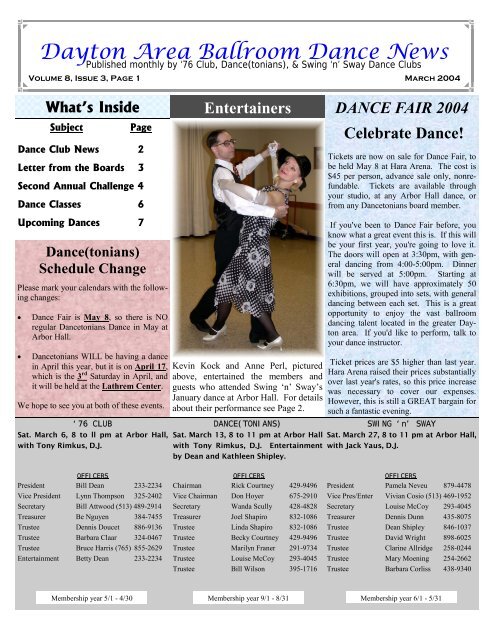 Dayton Area Ballroom Dance News - Ballroom Dance Dayton