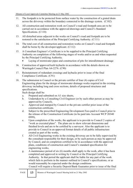 minutes of a meeting of warringah council held on tuesday, 21 may ...