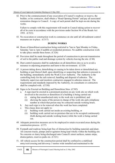 minutes of a meeting of warringah council held on tuesday, 21 may ...
