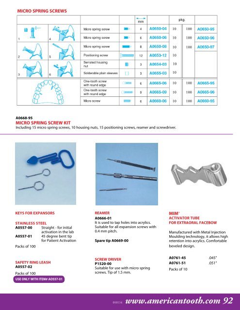 Orthodontic Laboratory Products - American Tooth Industries
