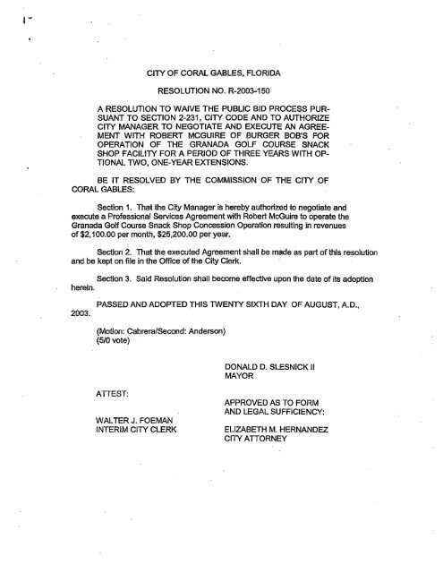 a resolution authorizing an amendment to an existing lease ...