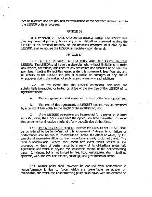 a resolution authorizing an amendment to an existing lease ...