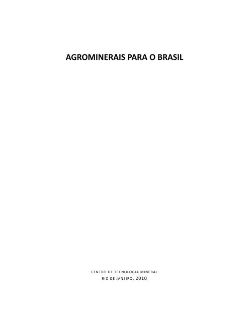 AGROMINERAIS PARA O BRASIL - Cetem