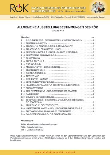 RÖK-Ausstellungsbestimmungen