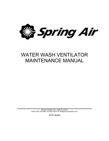 KES Touchscreen User Manual 2009 - Spring Air Systems Inc.