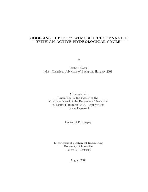 modeling jupiter's atmospheric dynamics - EPIC Atmospheric Model ...