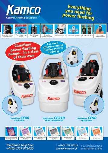 Full power flushing product range - Kamco