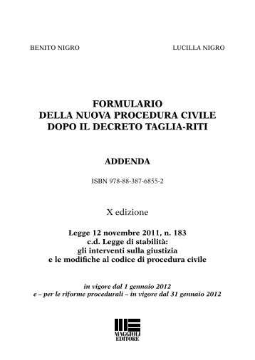 formulario della nuova procedura civile dopo il decreto ... - Maggioli