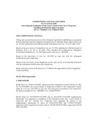 1 COMPETITION COUNCIL'S DECISION No 133 of 19.07.2005 ...