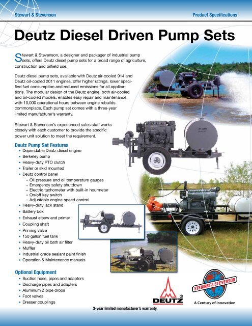 Deutz Diesel Driven Pump Sets Stewart Stevenson