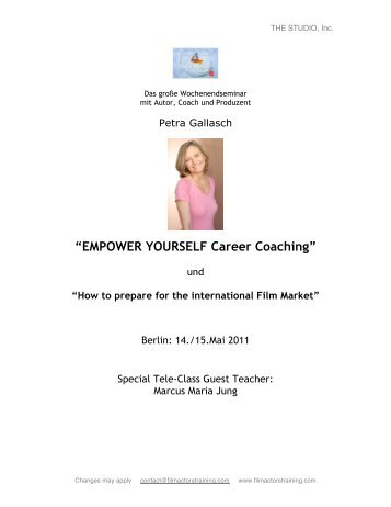 Den Flyer zum EMPOWER YOURSELF Career Coaching inkl ...