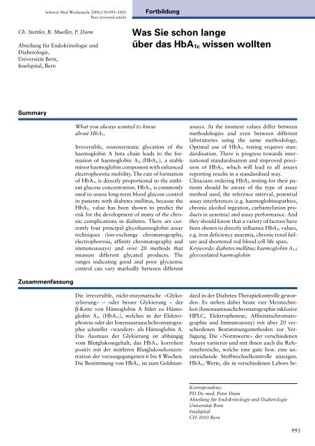 2000 26 Was Sie Schon Lange Uber Das Hba1c Wissen Wollten