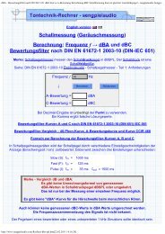 dBA - Bewertungsfilter nach DIN IEC 651 dBA Kurve A ... - Knalltrauma