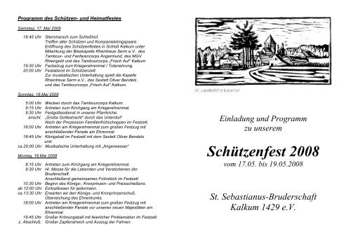 Schützenfest 2008 - St. Sebastianus Bruderschaft Kalkum 1429 eV