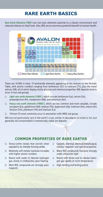 RARE EARTHS 101 - Avalon Rare Metals