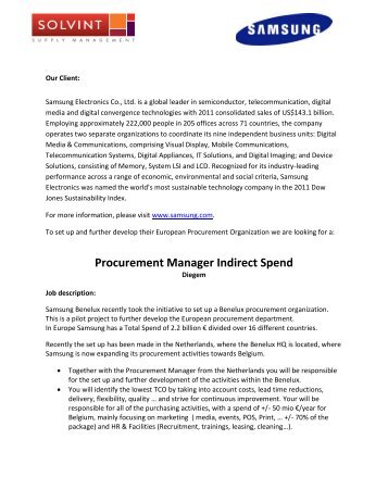 Procurement Manager Indirect Spend - VIB