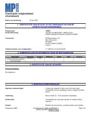 ChemicaliÄn veiligheidsblad (chemiekaart) - MP Biomedicals