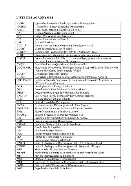 audit du genre dans les politiques et programmes energetiques