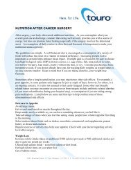 NUTRITION AFTER CANCER SURGERY