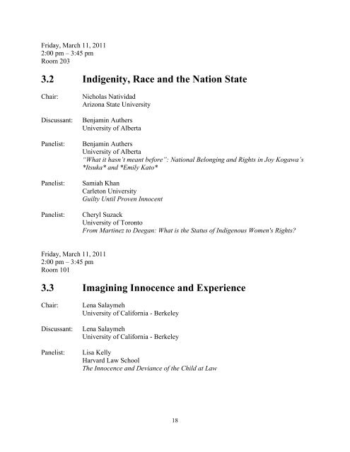 2011 Conference Program (PDF) - Syracuse University College of Law